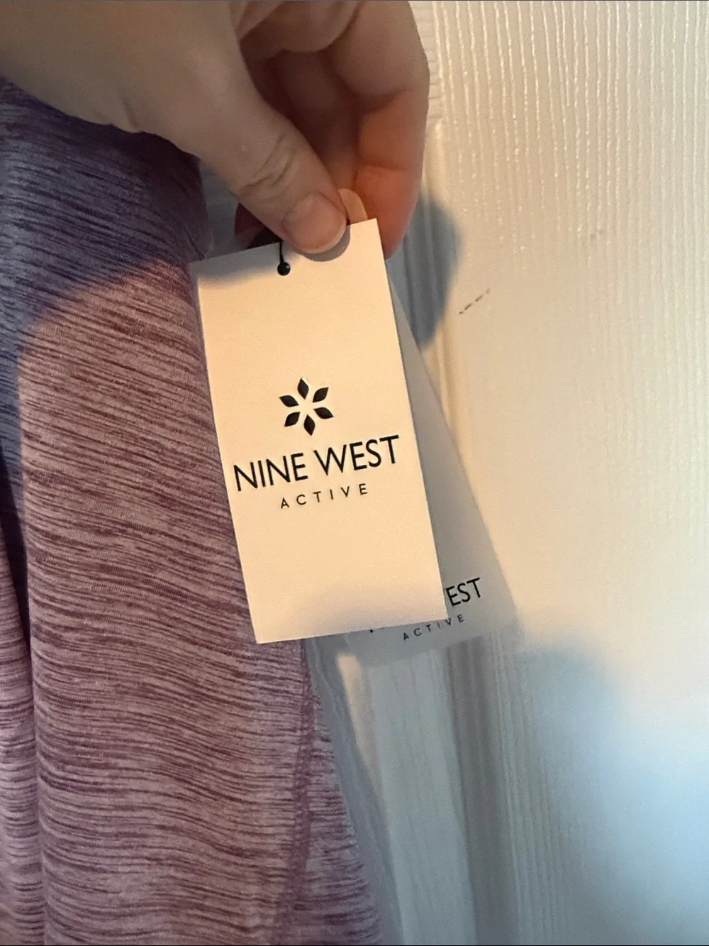 Nine West Lavender Knit Skater Skirt with Black Waistband